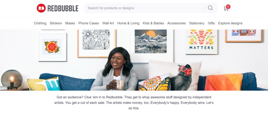 RedBubble Affiliate Program on 25 Best Gig Economy App Affiliate Programs for 2021 by Huntlancer
