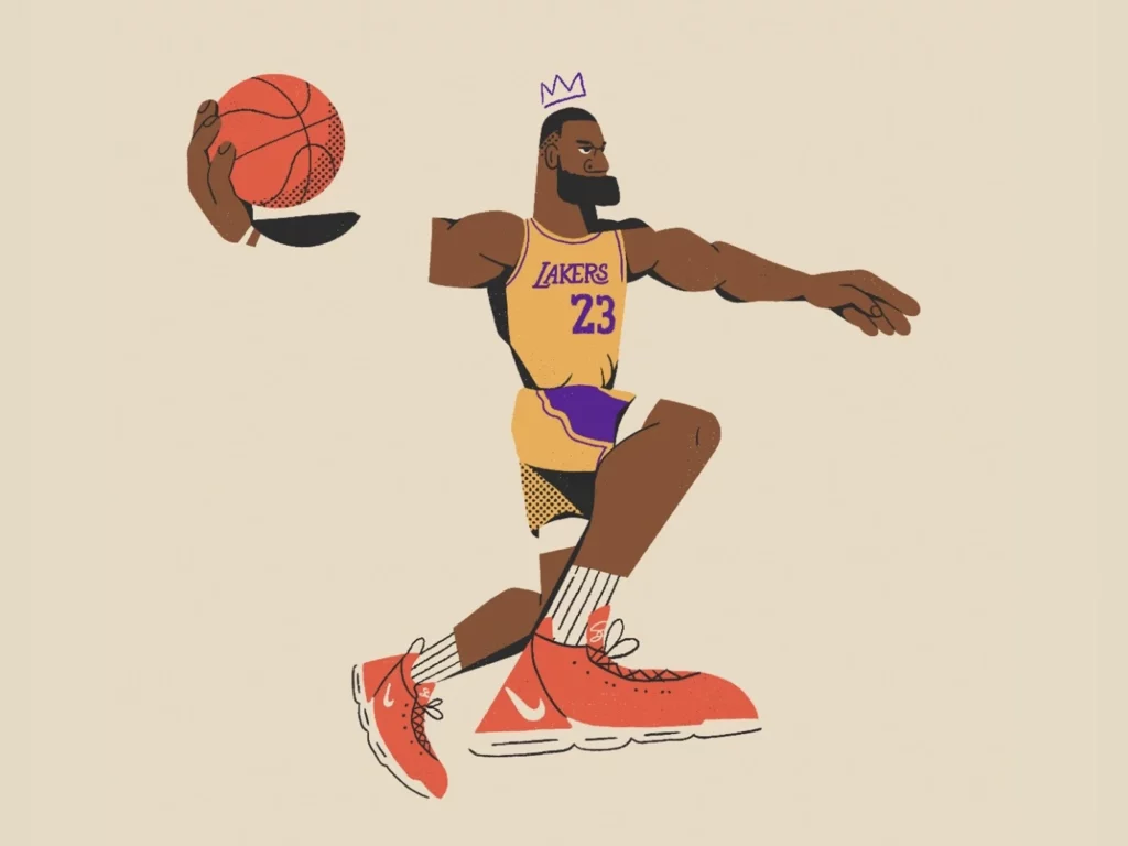 Basket Lakers Illustration by Nathan Walker