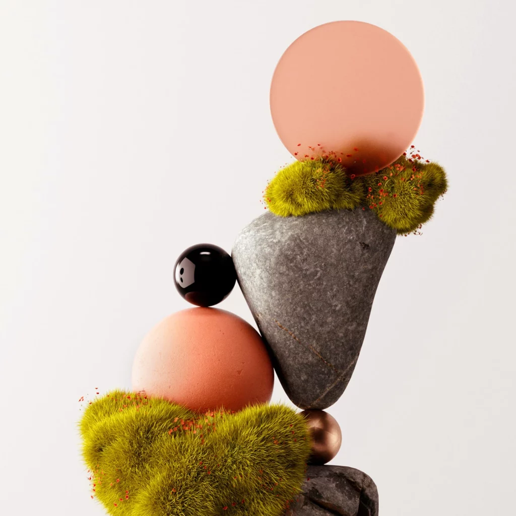 Series of personal compositions mixing glass, shapes and nature by Fran Rossi | Top Freelance 3D Artists for Hire