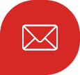 Weißes Briefumschlag-Symbol auf rotem Hintergrund, das eine E-Mail darstellt.