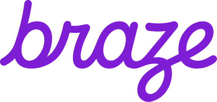 Braze brand name in purple script font.