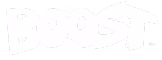 BOOST brand logo in bold white letters with trademark symbol on a transparent background.