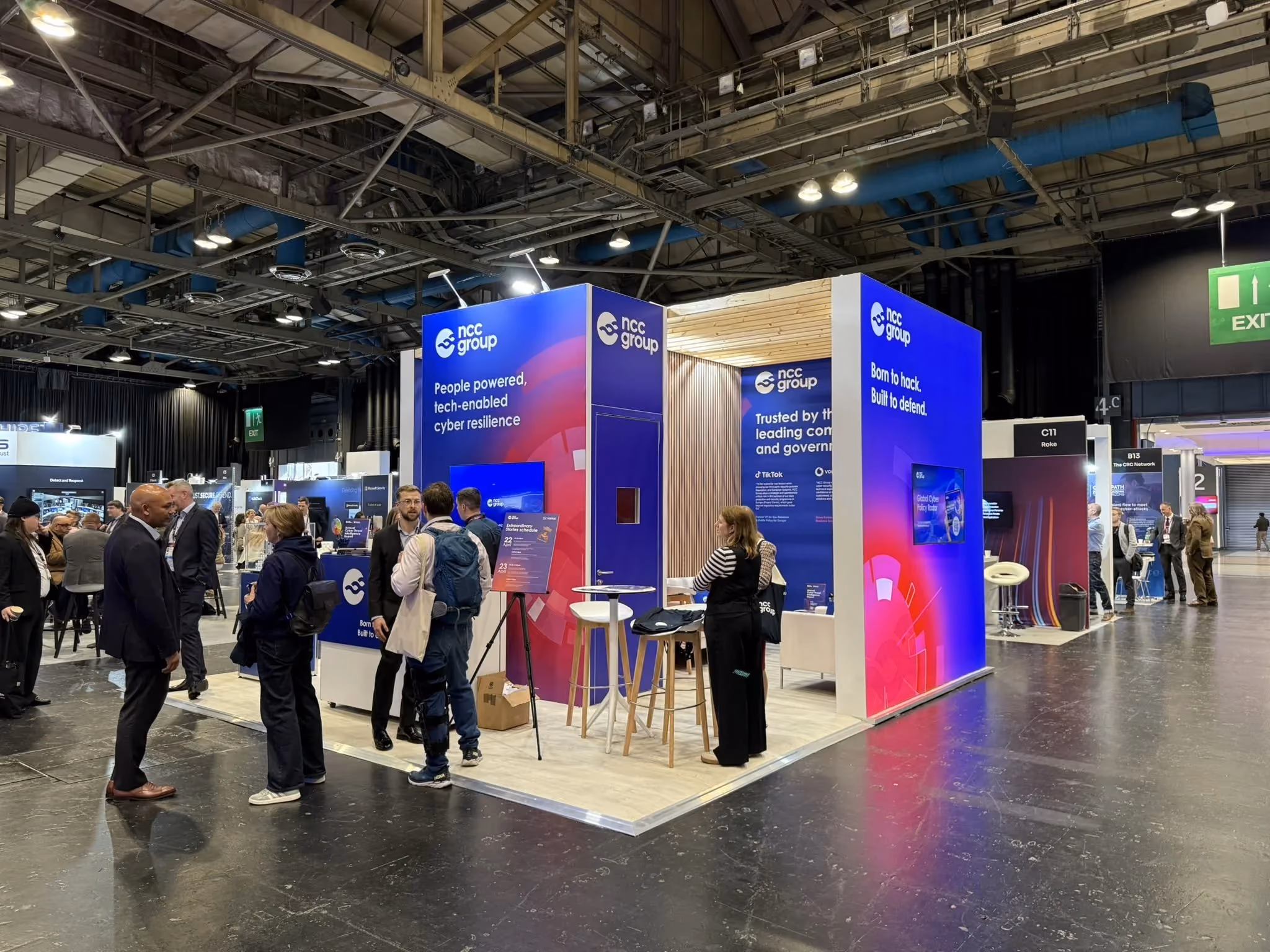 NCC Group exhibition stand build at Cyber UK 2026