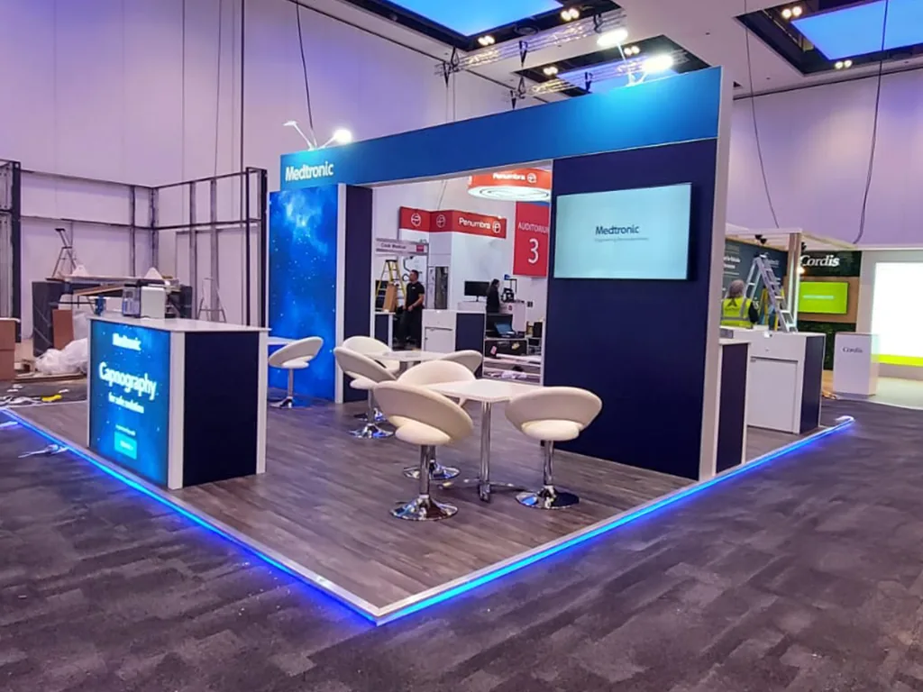 Medtronic exhibition stand at BSIR 2023, designed and built by Redblu