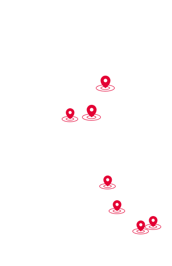 Map of Redblu depots in Glasgow and Hampshire