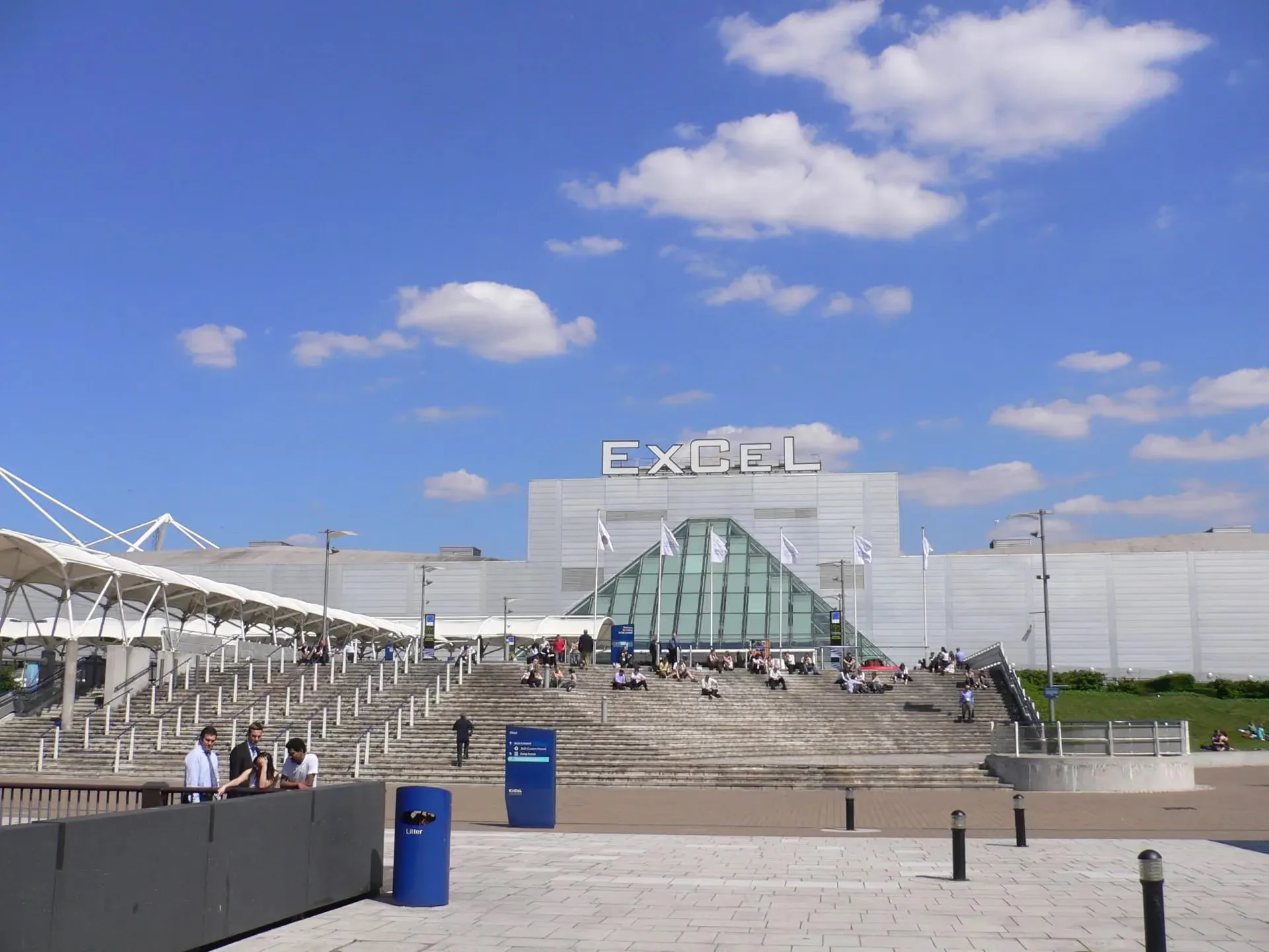 The entrance and steps at ExCeL London