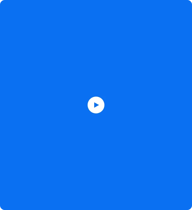 Blue square with rounded corners and a white play button icon in the center.
