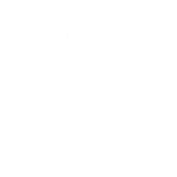 White pixel art style spaceship on a black background.