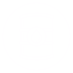 Black and white pixel art style icon of a closed book with a vertical stripe on the left side inside a circle.