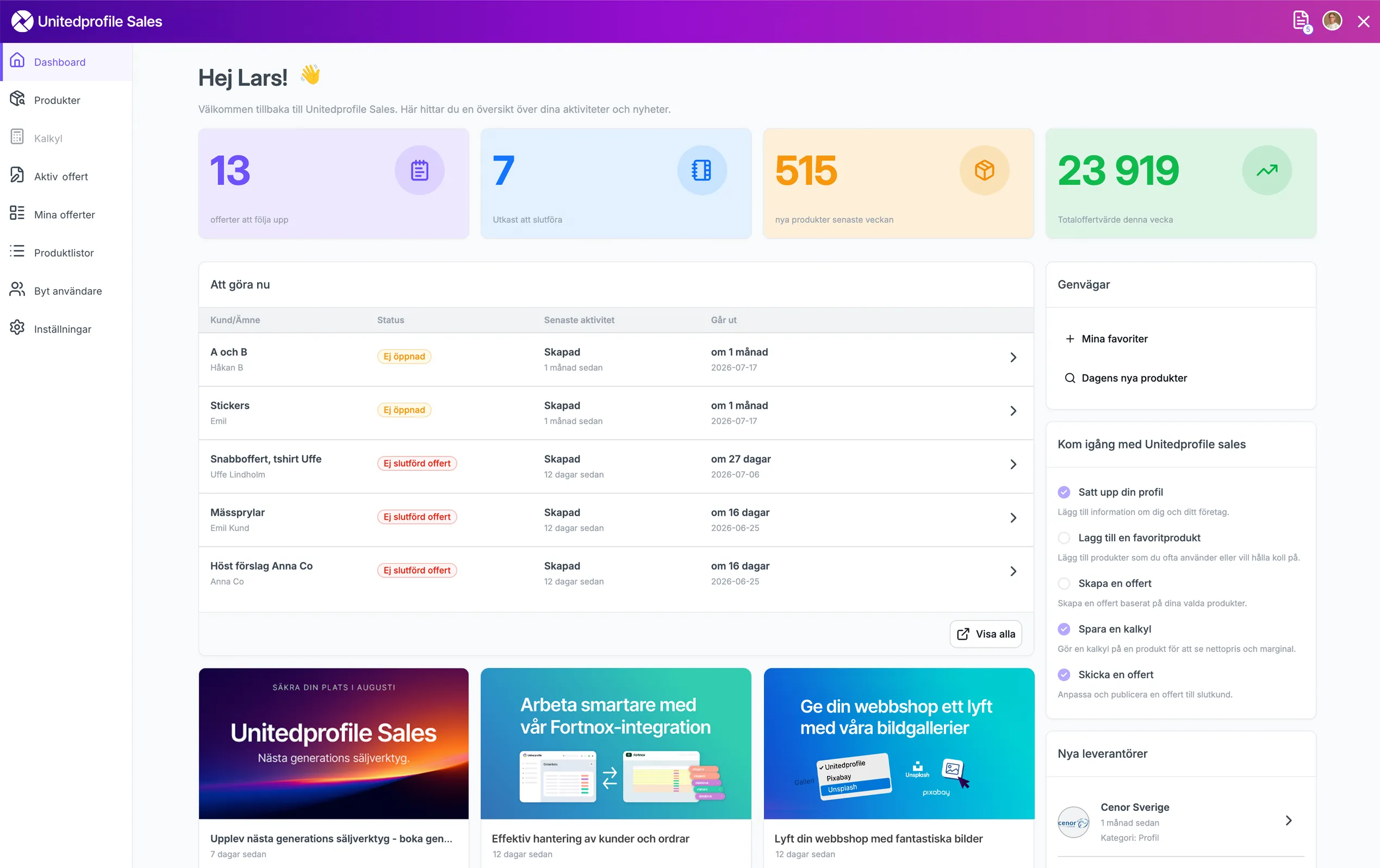 Unitedprofile Sales start
