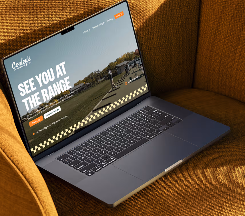 Conleys Golf website mockup showing responsive design