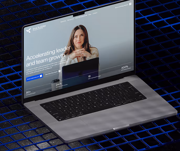Eva Kutzler Coaching website mockup on desktop