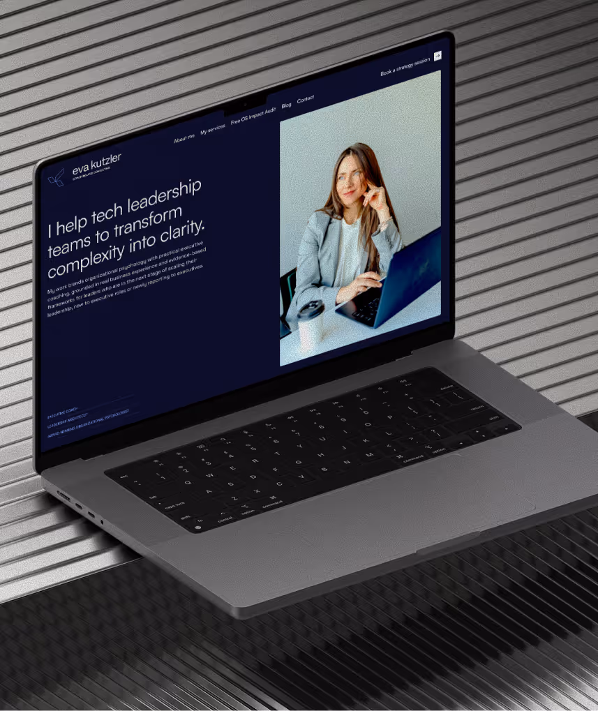 Eva Kutzler Coaching website mockup, alternate view