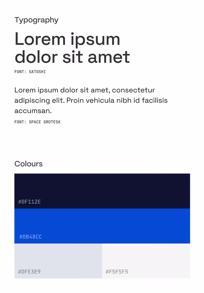Brand colour palette swatches