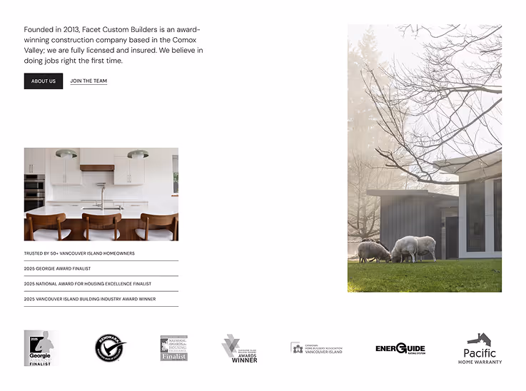 Facet Builders website section screenshot