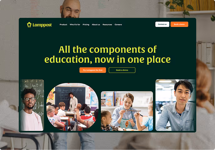 Lamppost website mockup on desktop