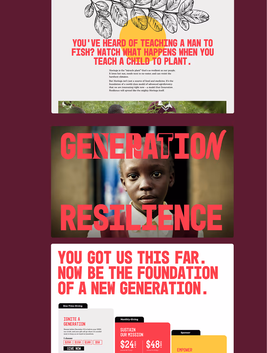 Gen Resilience website shown across multiple screen sizes