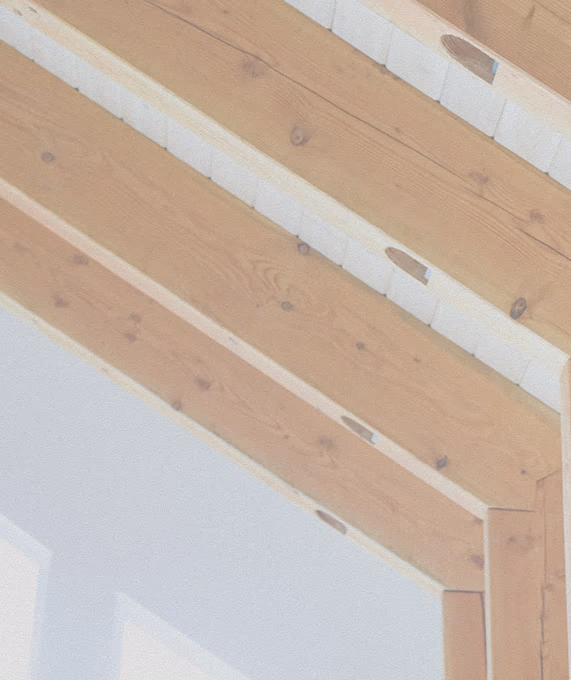 complex wooden beams supporting a roof