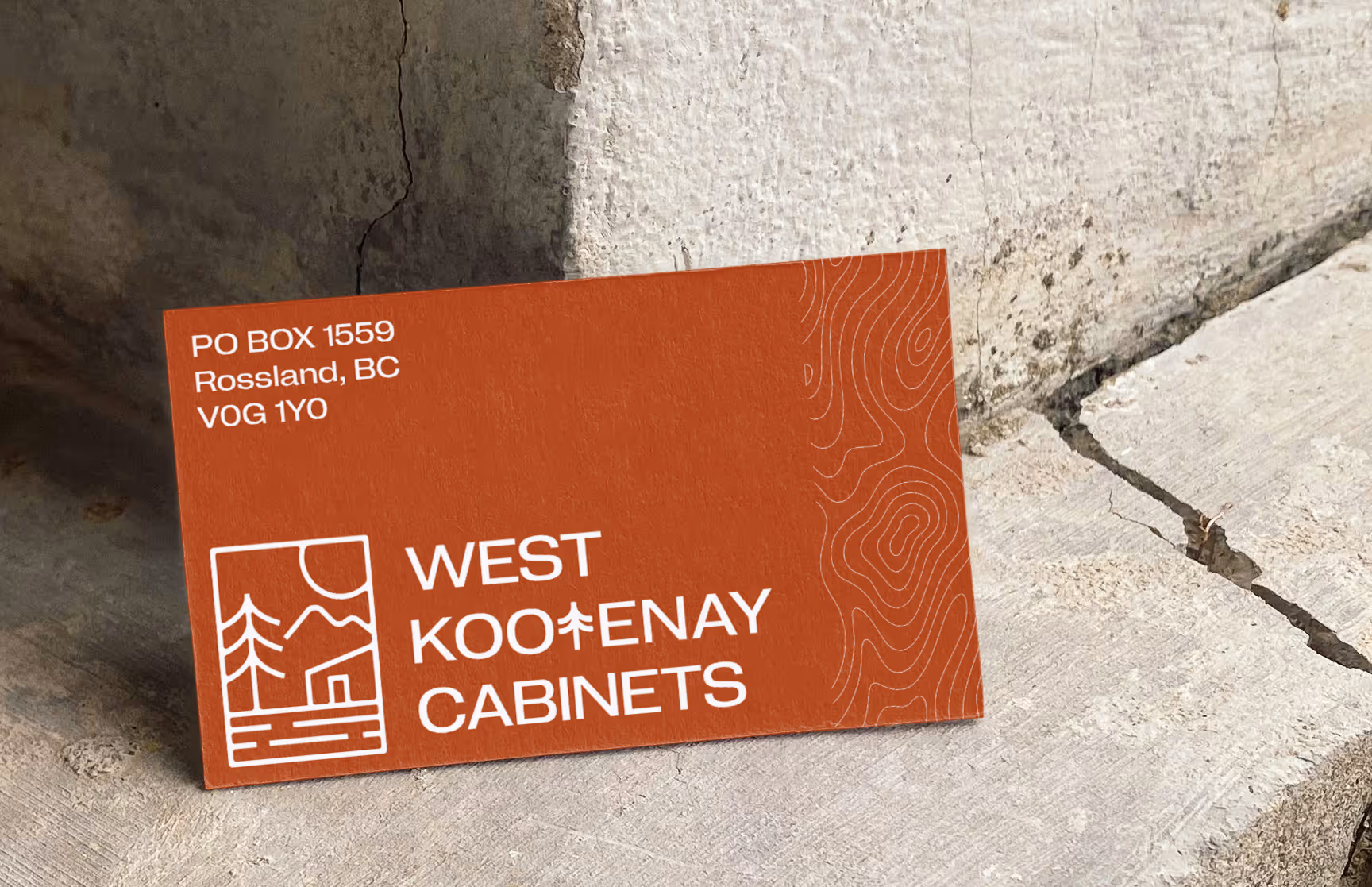 A business card for West Kootenay Cabinets