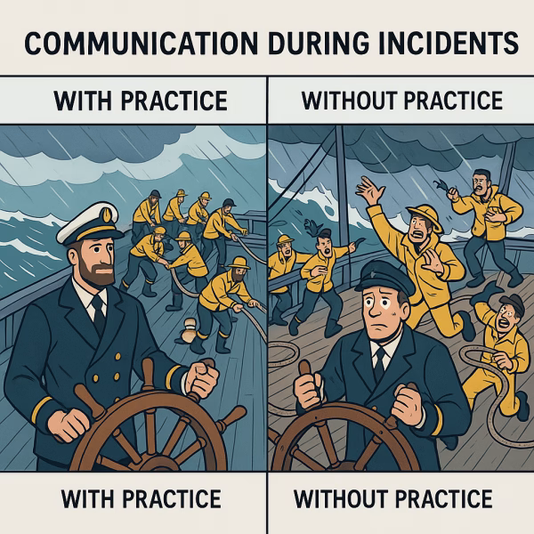 communication with vs without practice in incidents