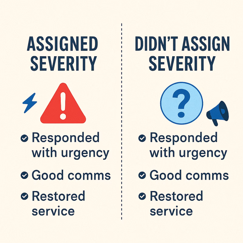 assigned incident severity vs didnt — no difference