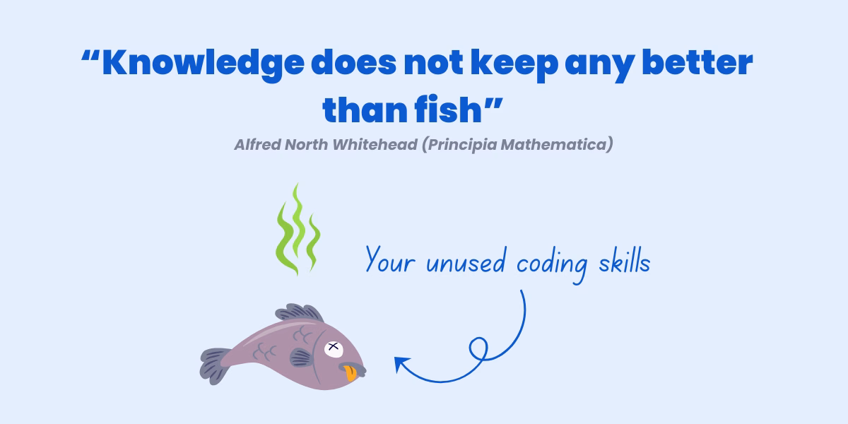 Fish demonstrating how quickly coding skills go stinky with vibe coding