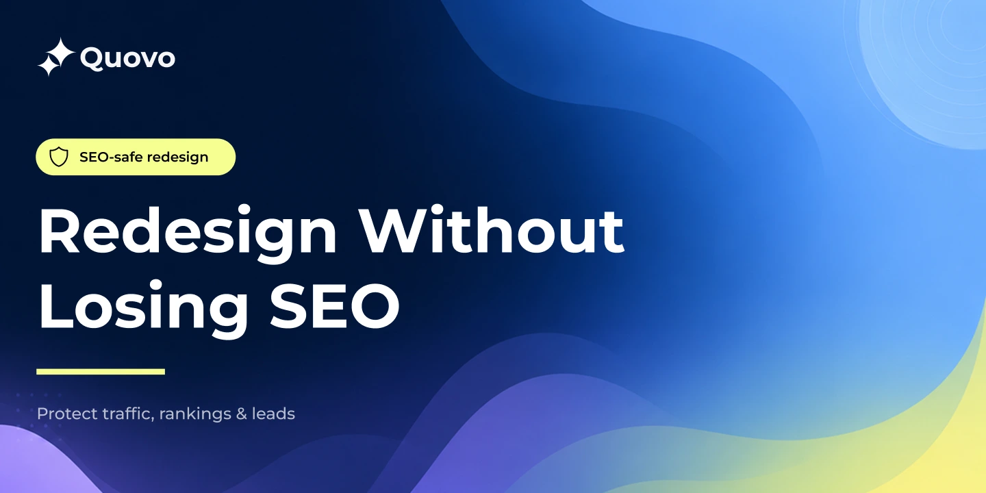 Redesign Without Losing SEO, protect traffic, rankings and leads | Thumbnail