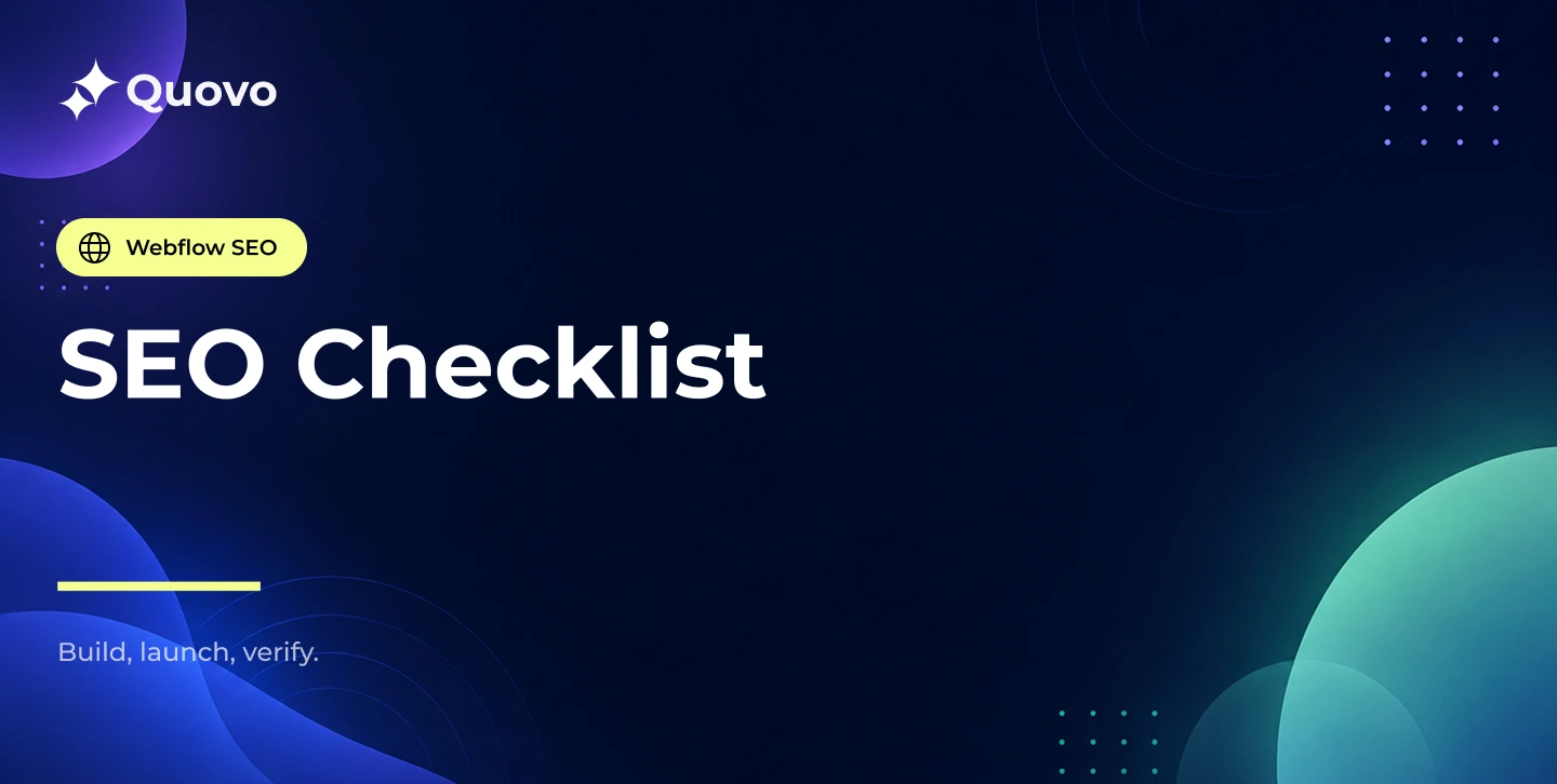 SEO Checklist Thumbnail. Build, launch, verify.