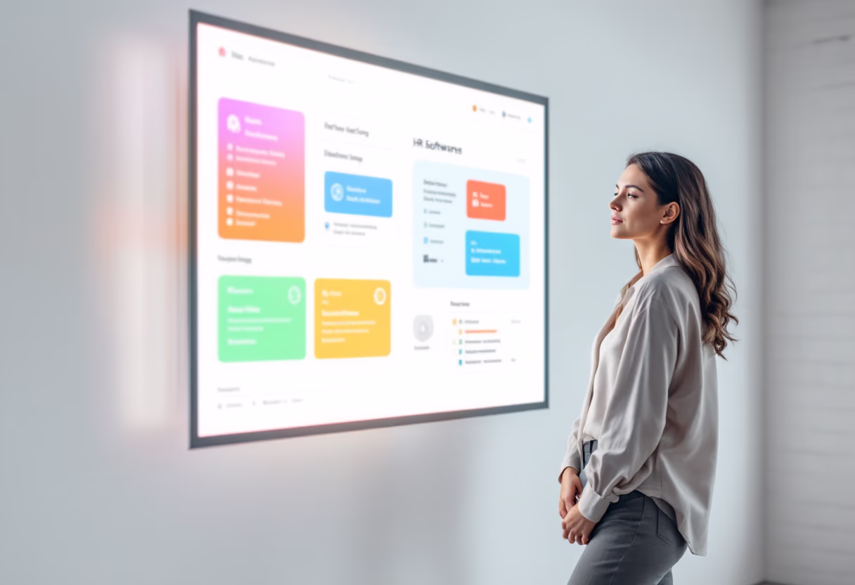 [interface] image of employee interacting with hr software (for a hr tech)