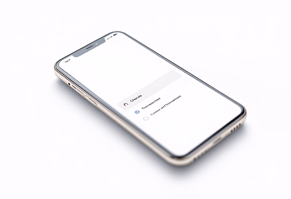 image of smartphone with company app interface