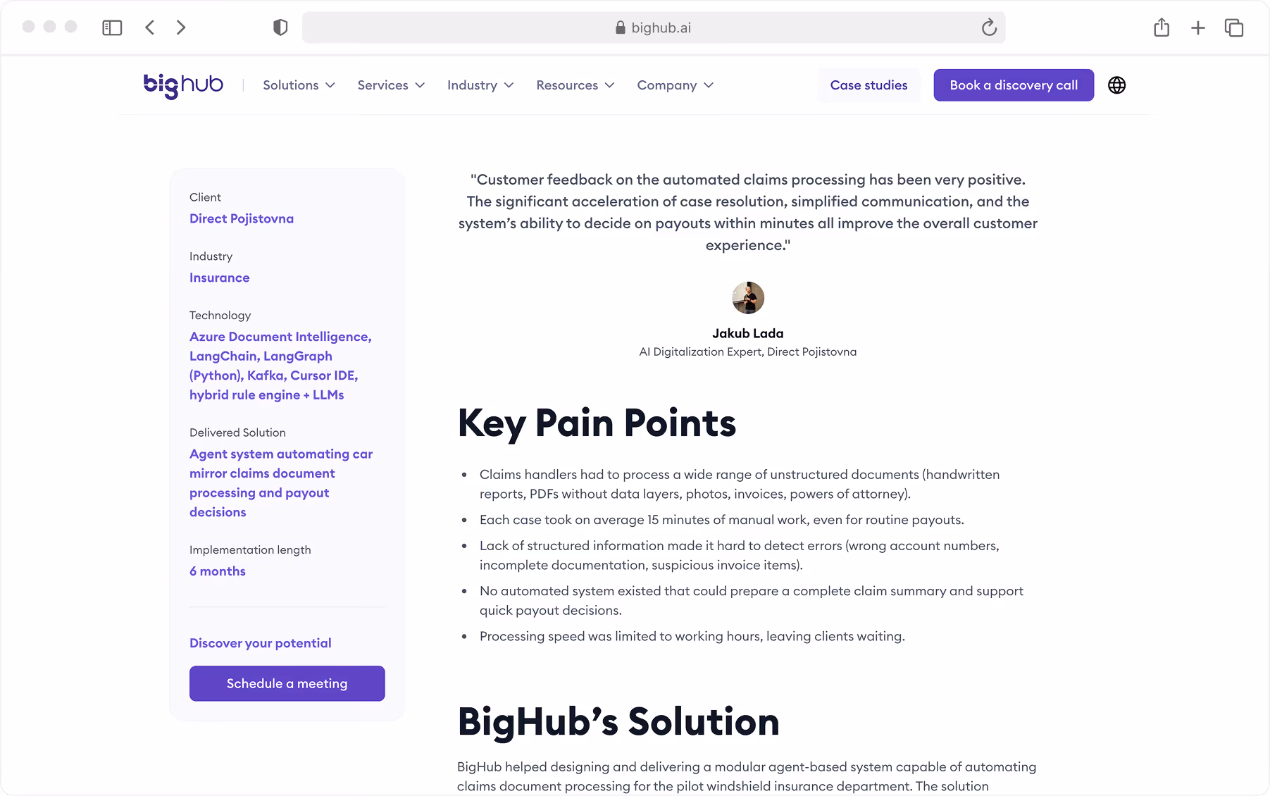 BigHub mobile responsive consultancy site view