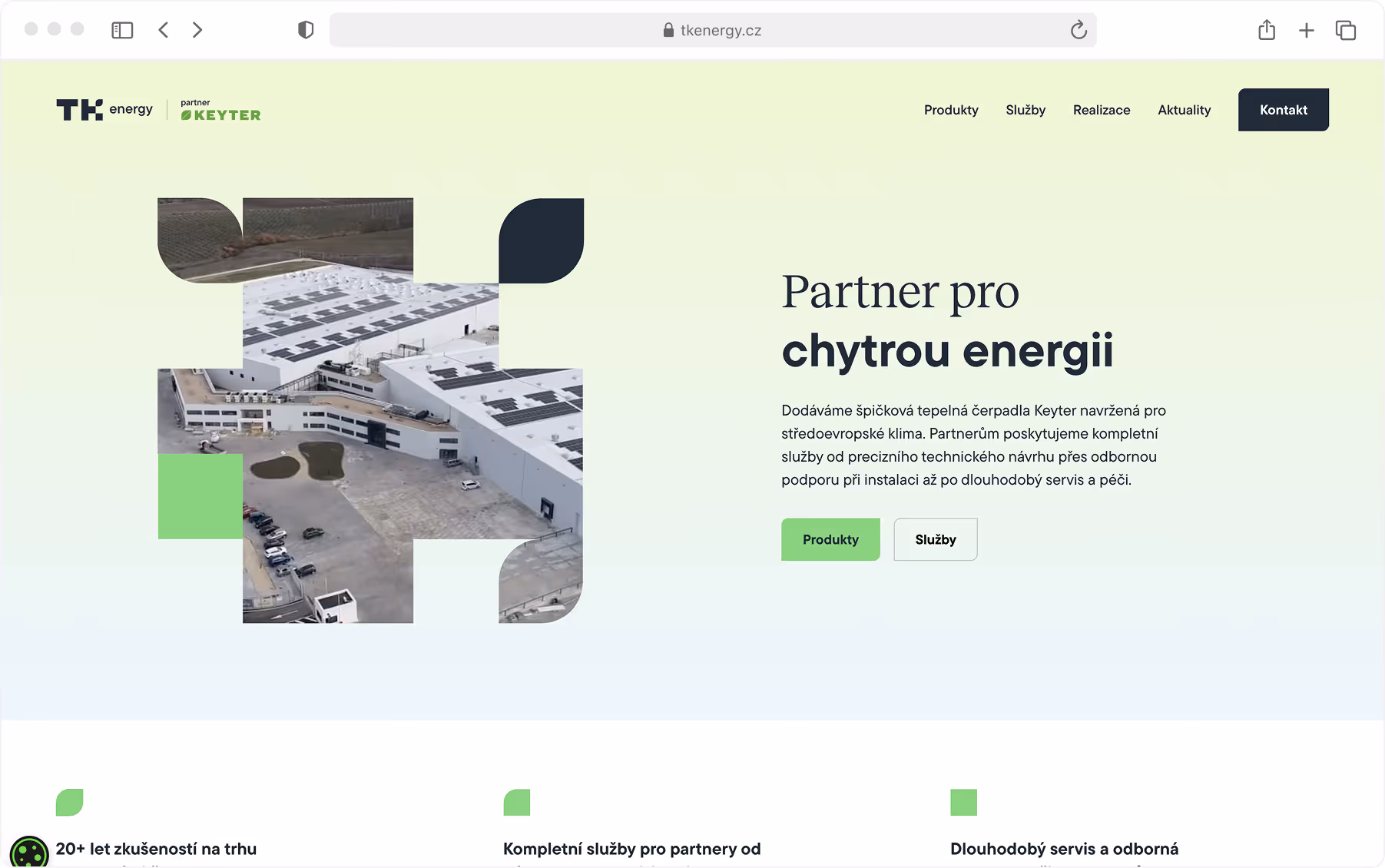 TK Energy industrial B2B homepage hero