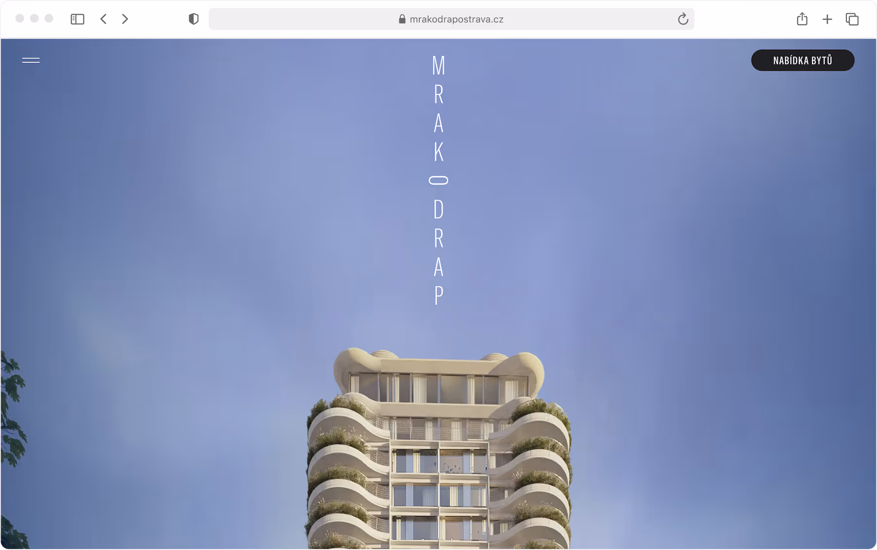 Mrakodrap Ostrava residential tower homepage hero