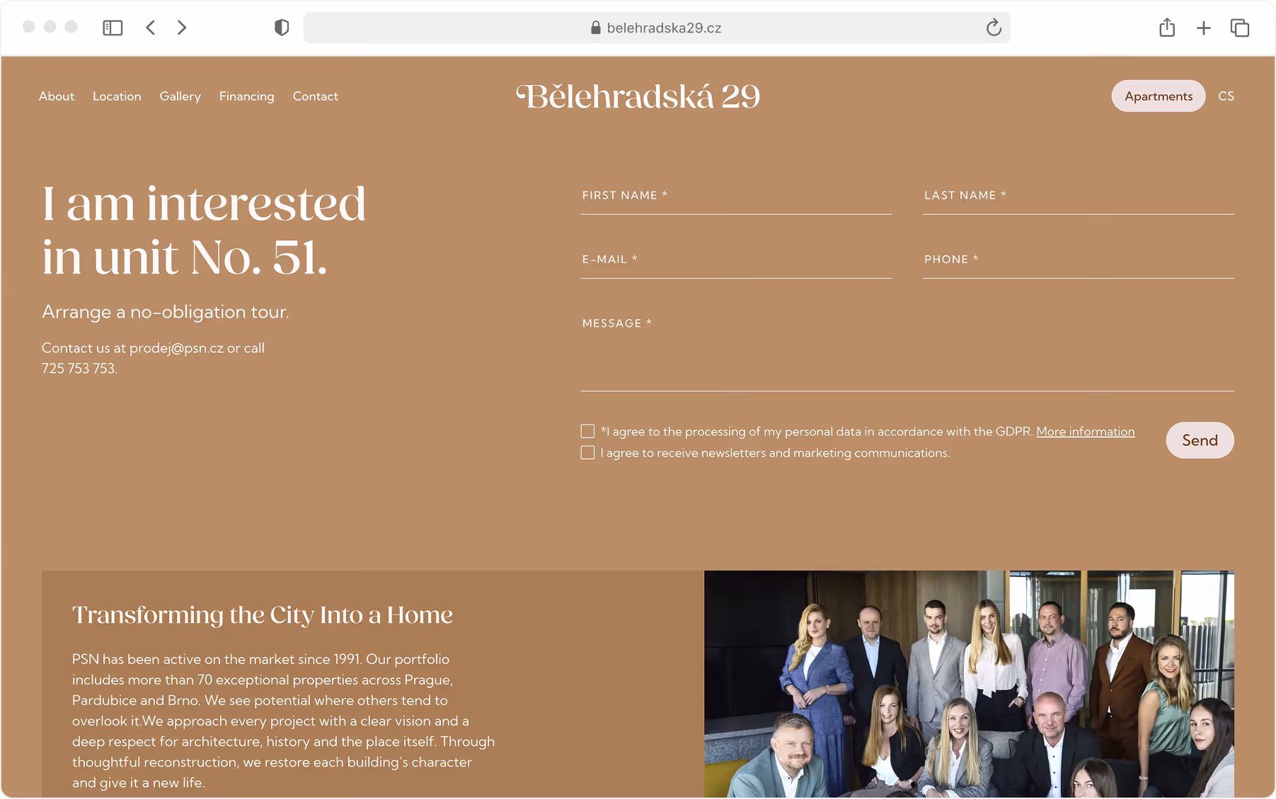 Bělehradská 29 live availability state interface