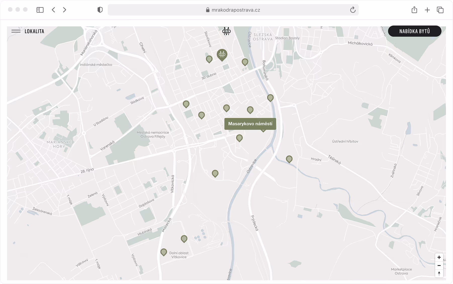 Mrakodrap Ostrava apartment detail layout