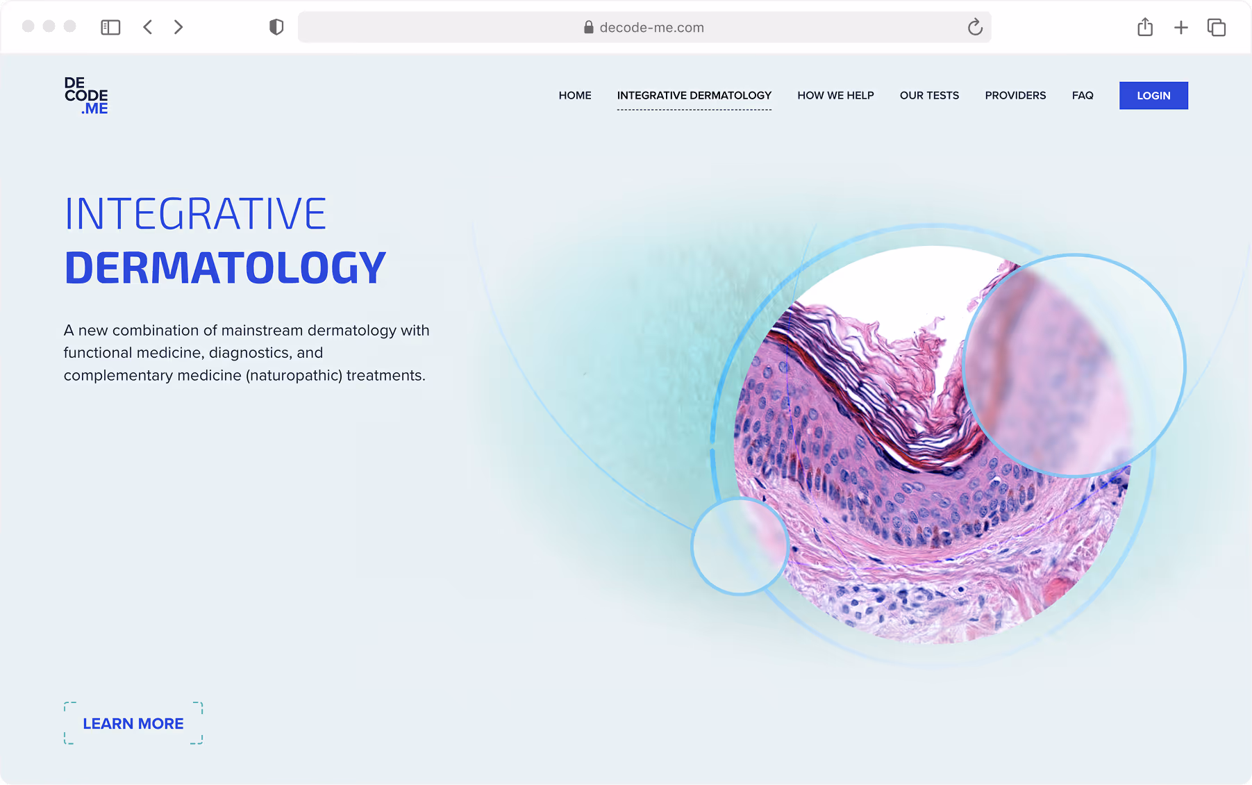Decode.me case study detail with CMS architecture
