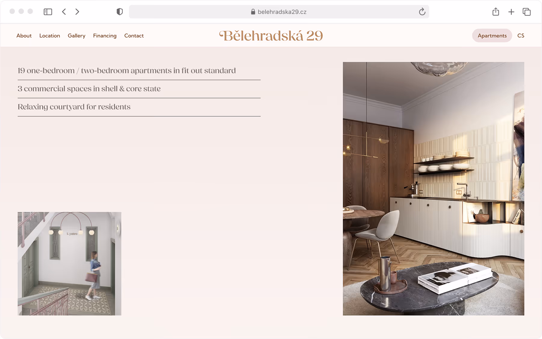 Bělehradská 29 filterable apartment listing