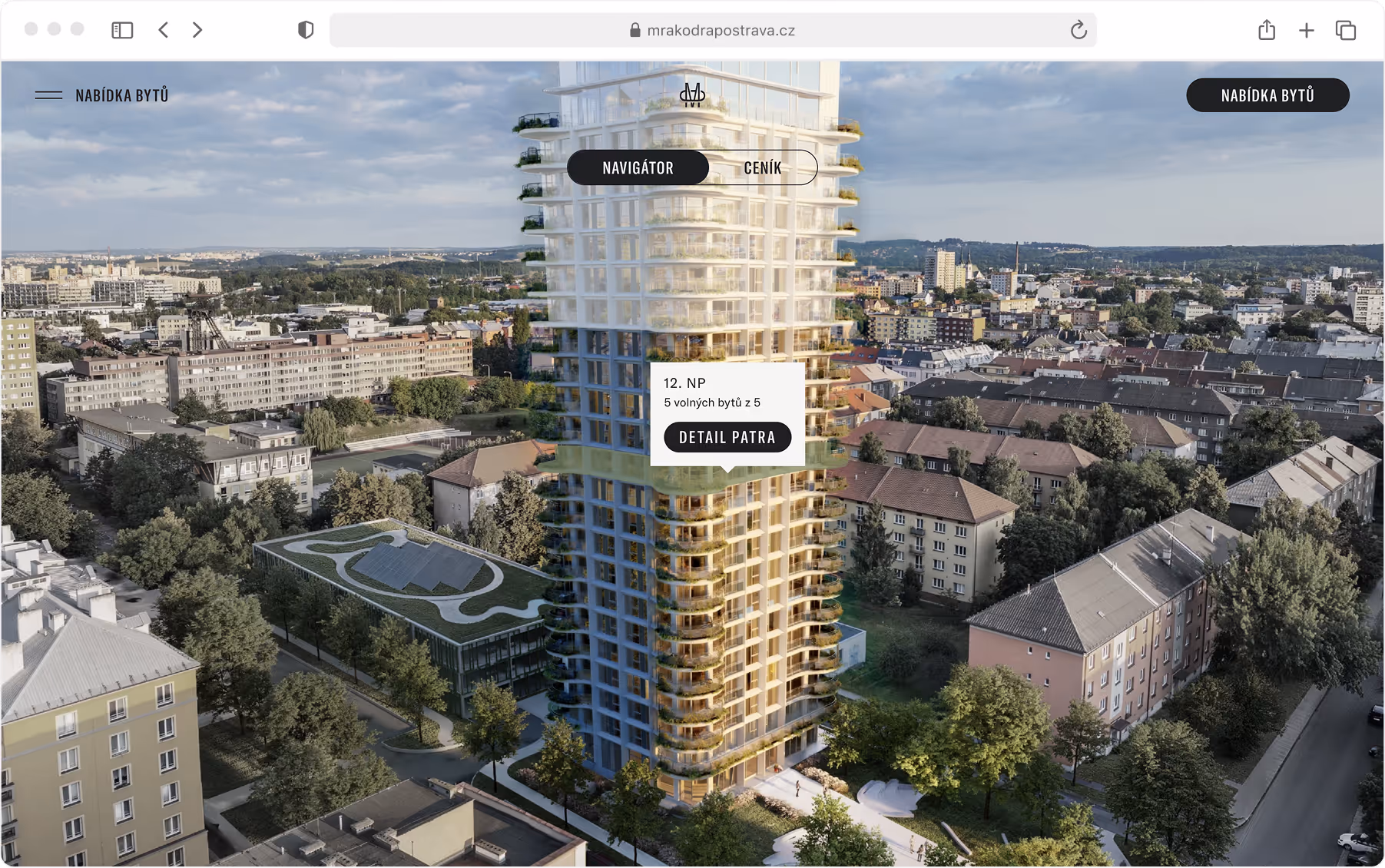 Mrakodrap Ostrava mobile design view