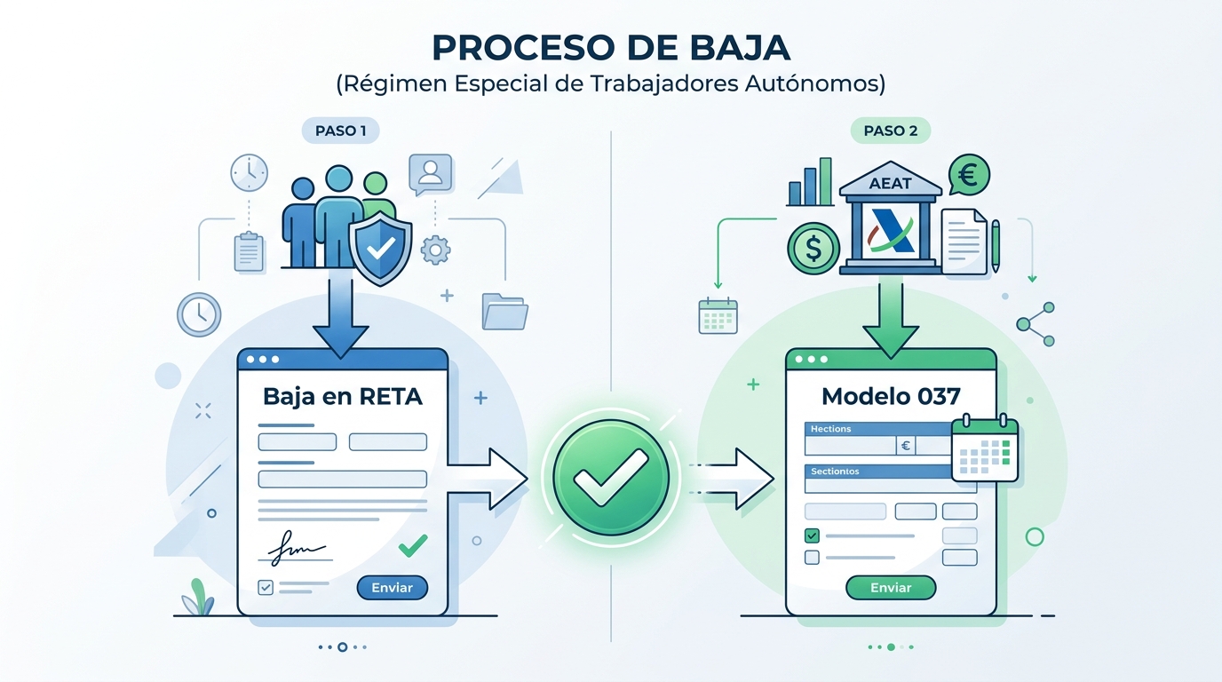 Autonomo deregistration process: baja en RETA and Modelo 037