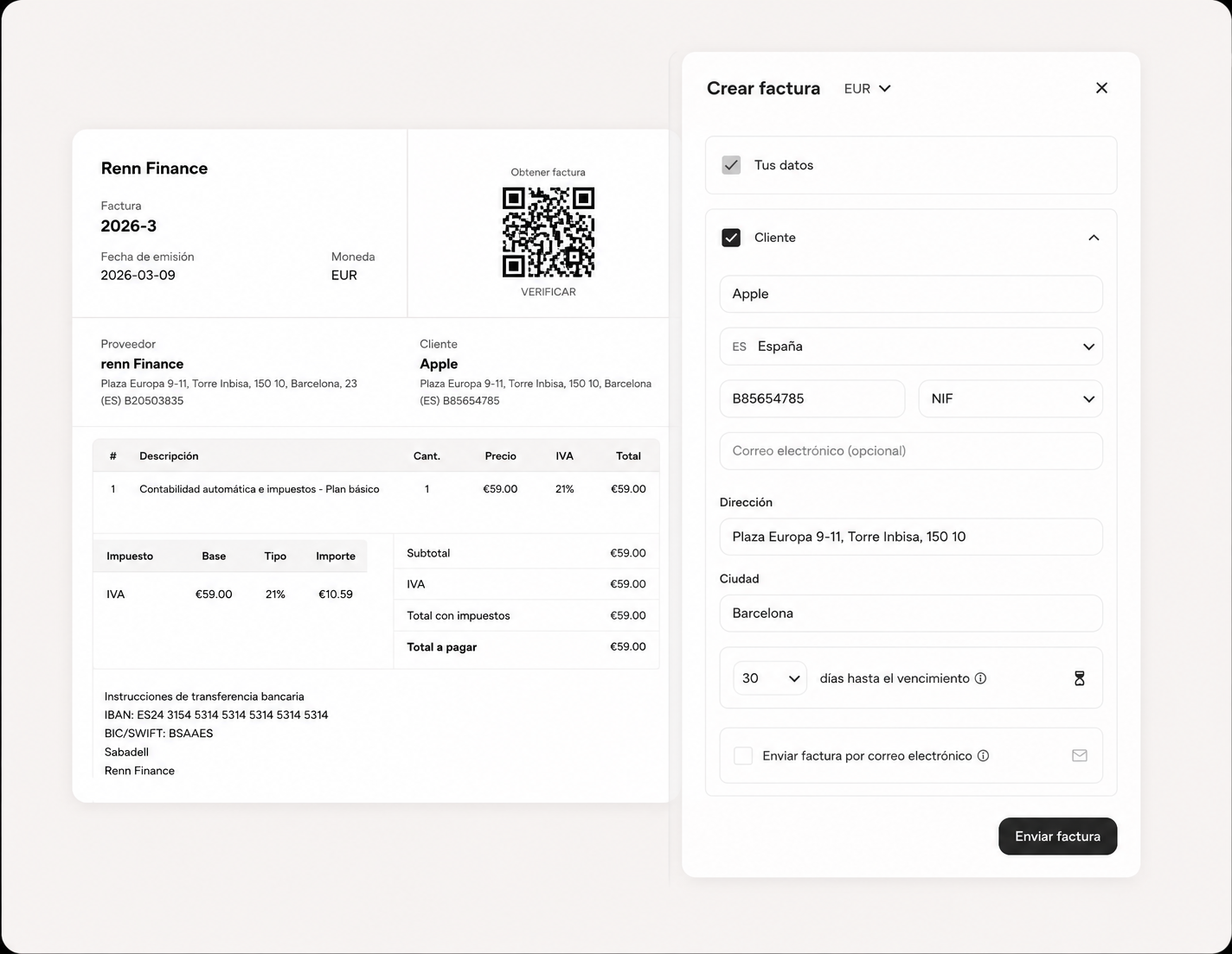 The Spanish tax agency free invoicing app