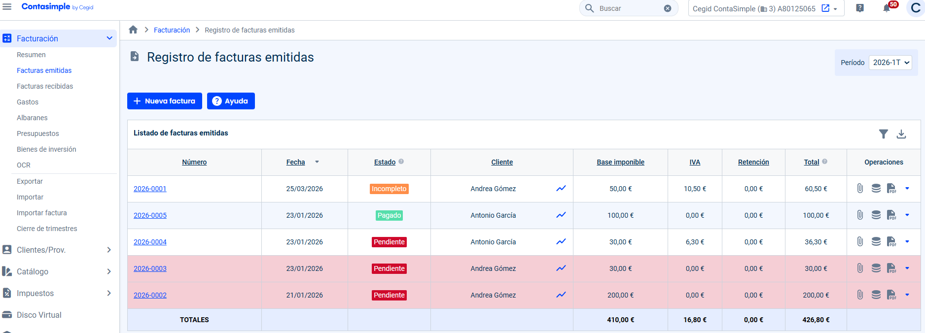 Contasimple free plan limits
