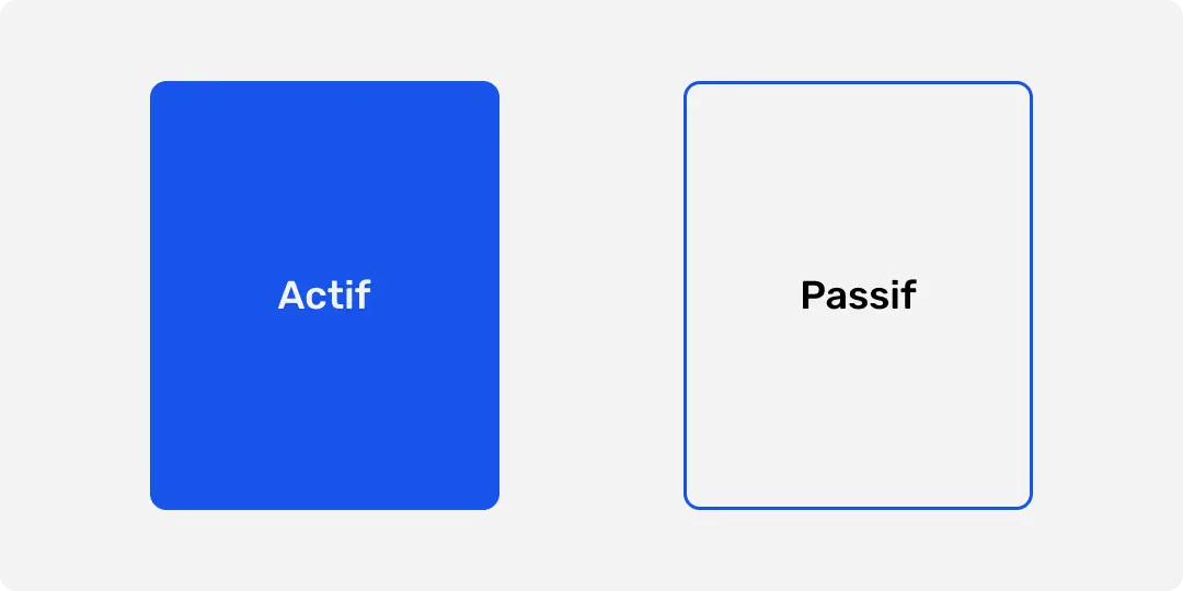 image illustrant les deux éléments du bilan, actif et passif.