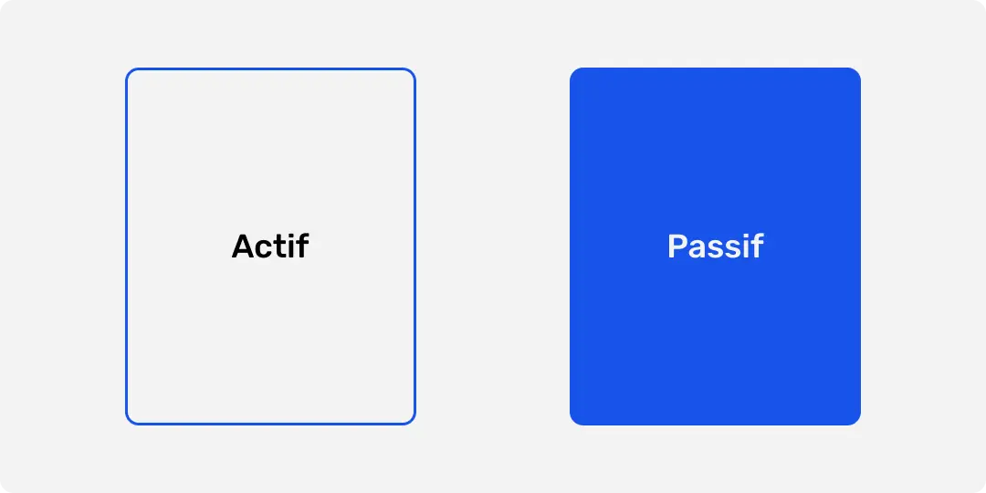 image illustrant les deux éléments du bilan, actif et passif.