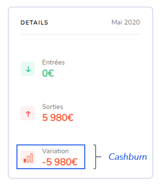 Image illustrant la présentation des détails de la trésorerie d'un seul moi sur le logiciel Fygr 