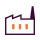 Icône d'une usine avec trois fenêtres orange et une cheminée.
