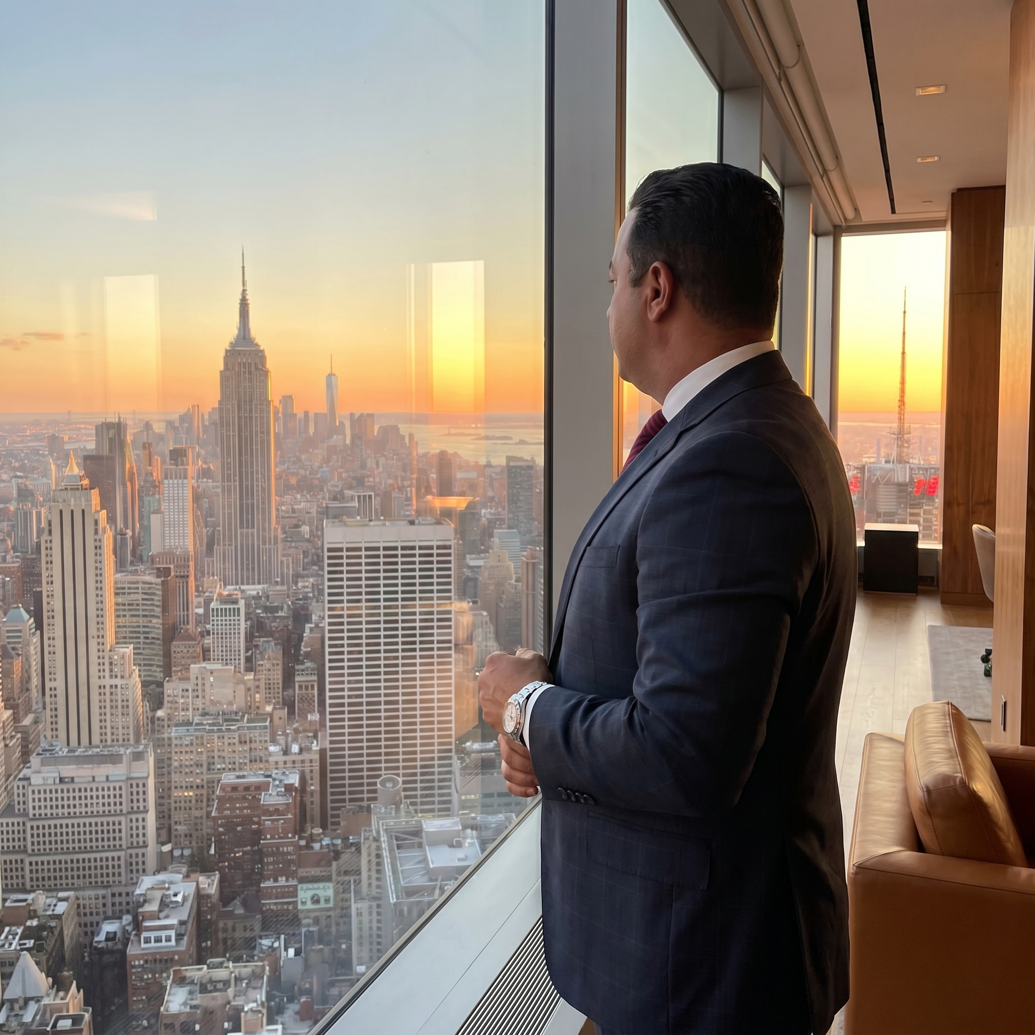 background image of cityscape, office building exterior (for a financial advisor)