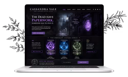 KDW author platform website mockup