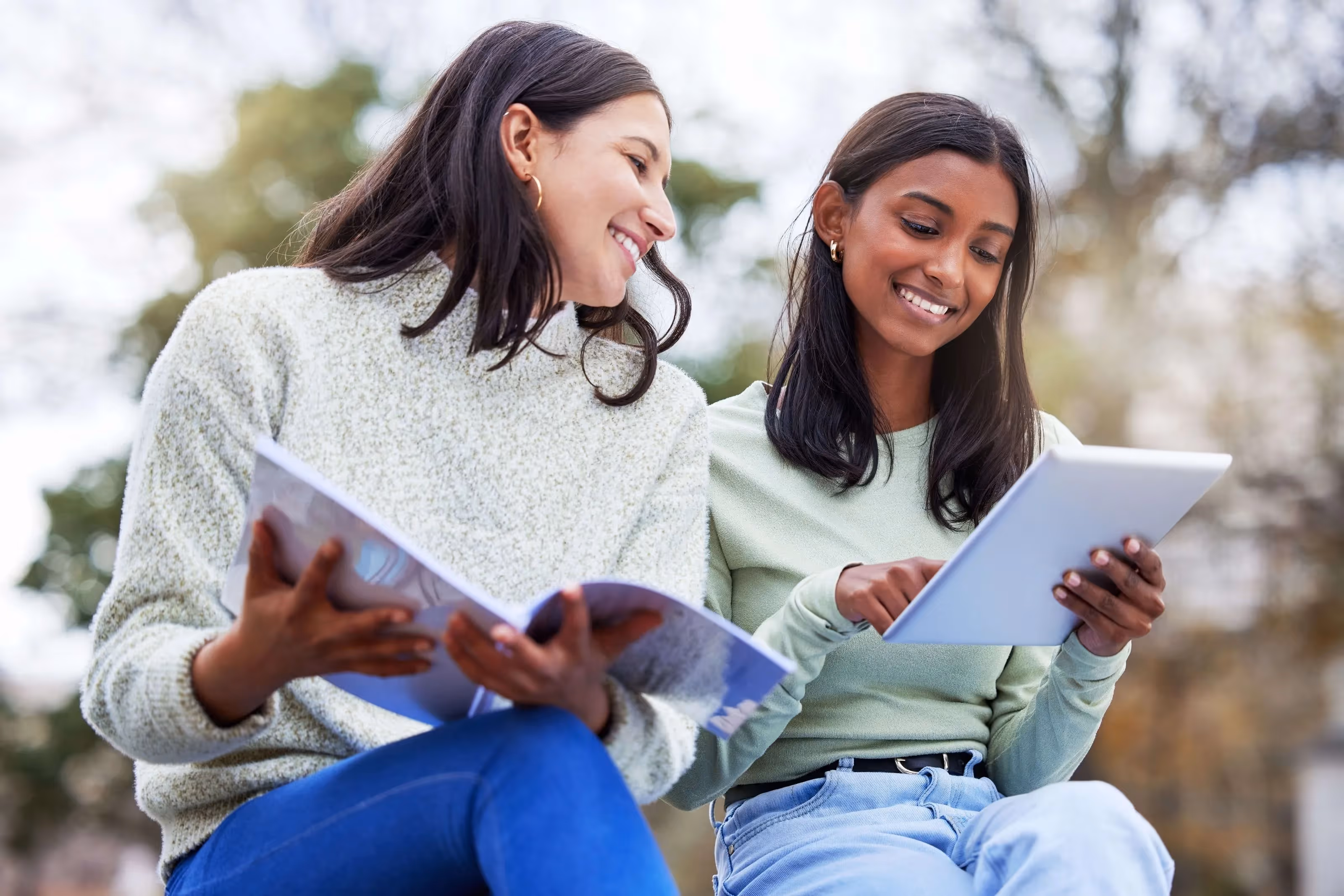 Girls reading stock image