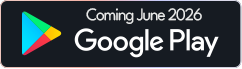 Google Play logo with text announcing availability in June 2026.