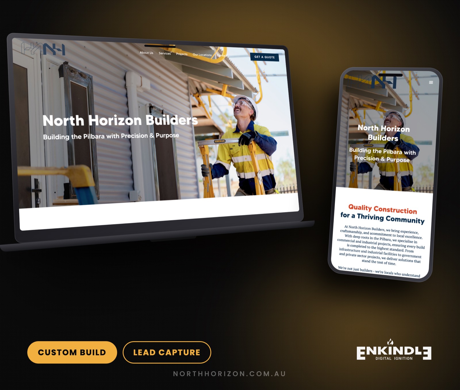 North Horizon Builders website design and development by Enkindle Group, Perth